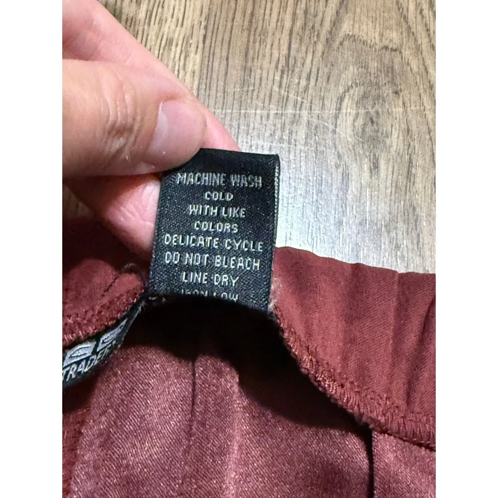 Nomadic Traders Skirt Womens Size 12 Burgundy Maxi Faux Suede Back Vent